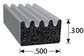 2897 Series Ribbed Rubber Seal