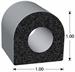 D-Shaped Rubber Seal with height of 1 inch and width of 1 inch