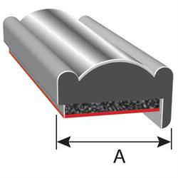 Diagram showing width of plastic chrome trim