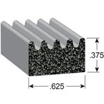 103 SERIES: RIBBED RUBBER SEAL, SELF-ADHESIVE WEATHER STRIPPING