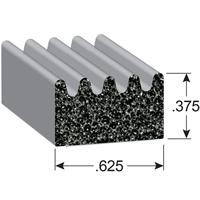 103 SERIES: RIBBED RUBBER SEAL, SELF-ADHESIVE WEATHER STRIPPING