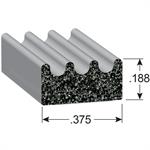 113 Series EPDM Ribbed Seal, Rectangular Rubber Seal