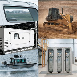 Collage image showing locking gasket example applications, truck back window, tractor cab, generator door, electrical enclosure and boat stationary windshield