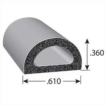 109 Series D-Shaped Foam Rubber Seal