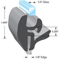 Rubber One-Piece Locking Gasket for Stationary Windows and Windshields