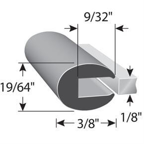 EPDM Rubber Edge Trim for 1/8 Edge Thickness